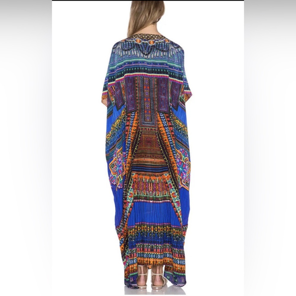 Camilla Crystal  Round Neck Kaftan Maxi Dress in Ancient Paj Ndau - Picture 3 of 16